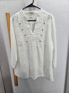 Tweeds Woman 100% linen blouse, size 1X